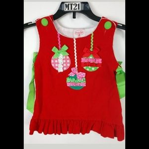 MudPie size 12-18m red corduroy dress Christmas